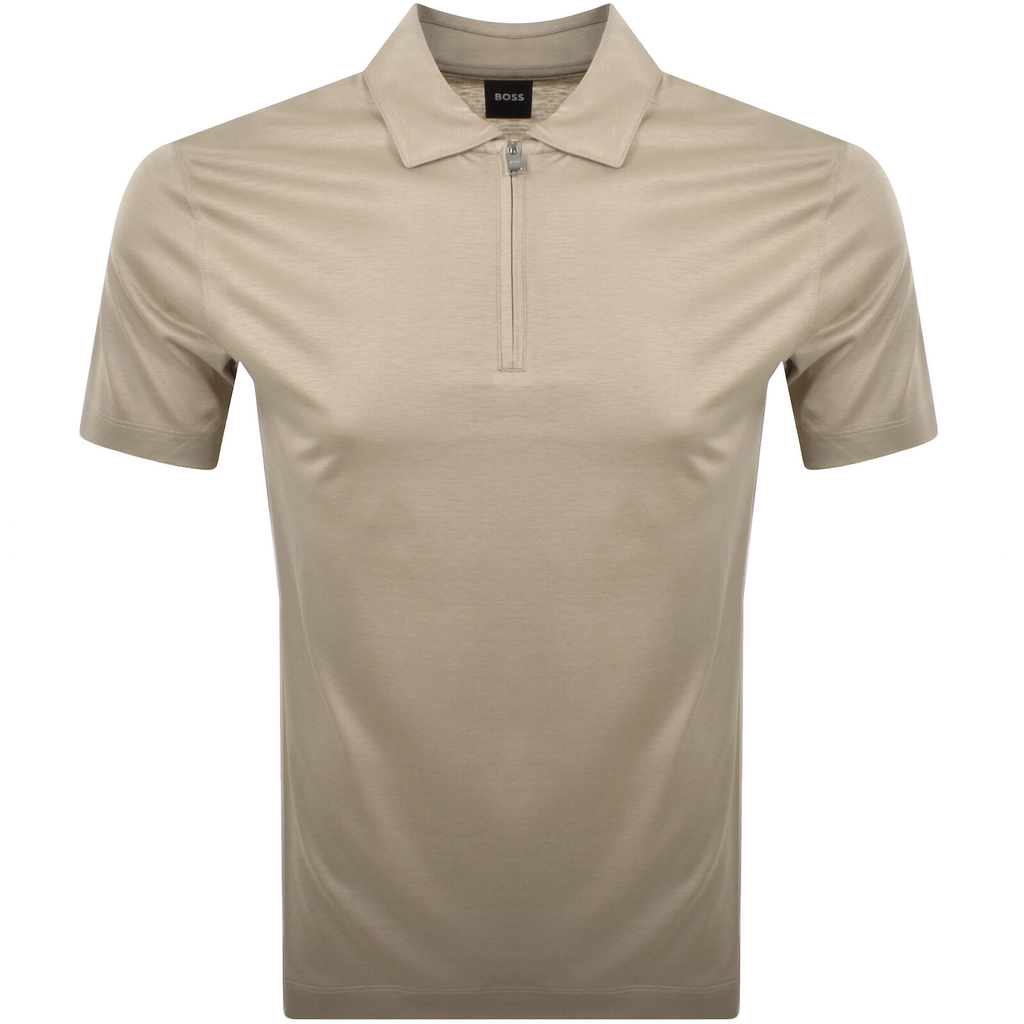 Hugo Boss BOSS H Paras 50 Quarter Zip Polo Beige